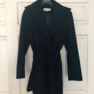 calvin klein Wool Wrap Coat Black Size 6